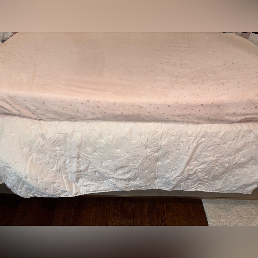 Pottery Barn Emily & Merritt Blush Crib Skirt & Sheet Set